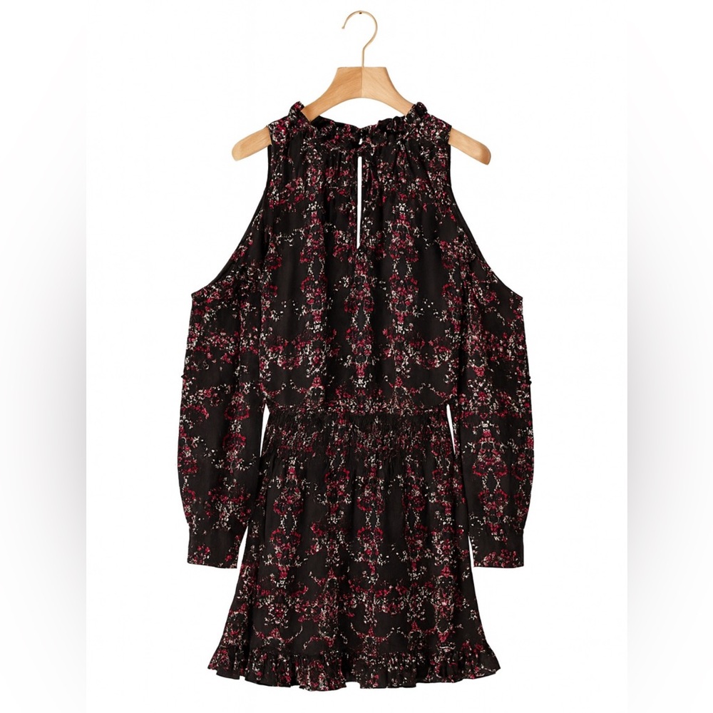 Parker Dress | Black and Red Floral | Long Sleeve Dress | Silk